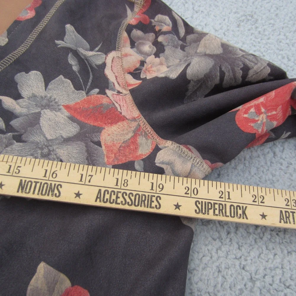 Solitaire Jacket Size M Brown Floral Faux Suede Boho Festival Flower Anthropolog